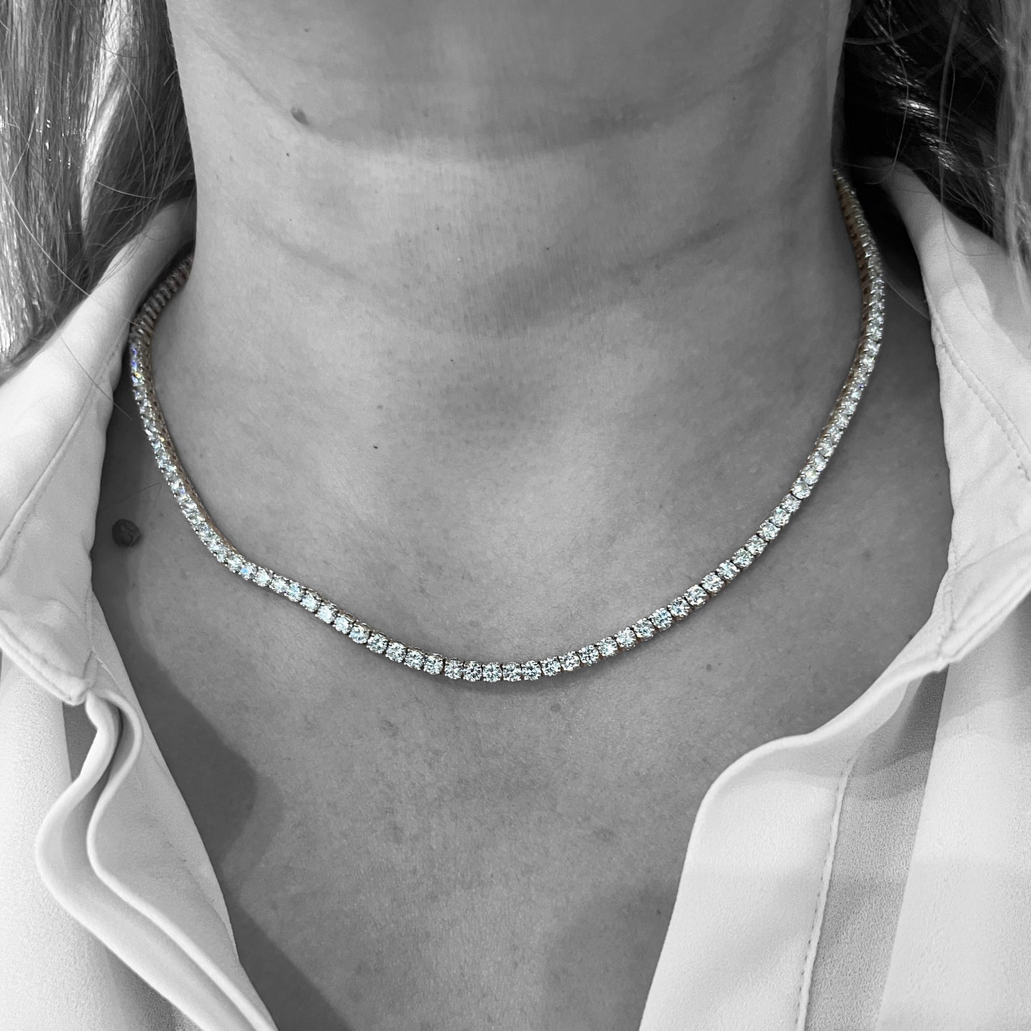 14kw Lab Diamond Tennis Necklace 15.30ctw