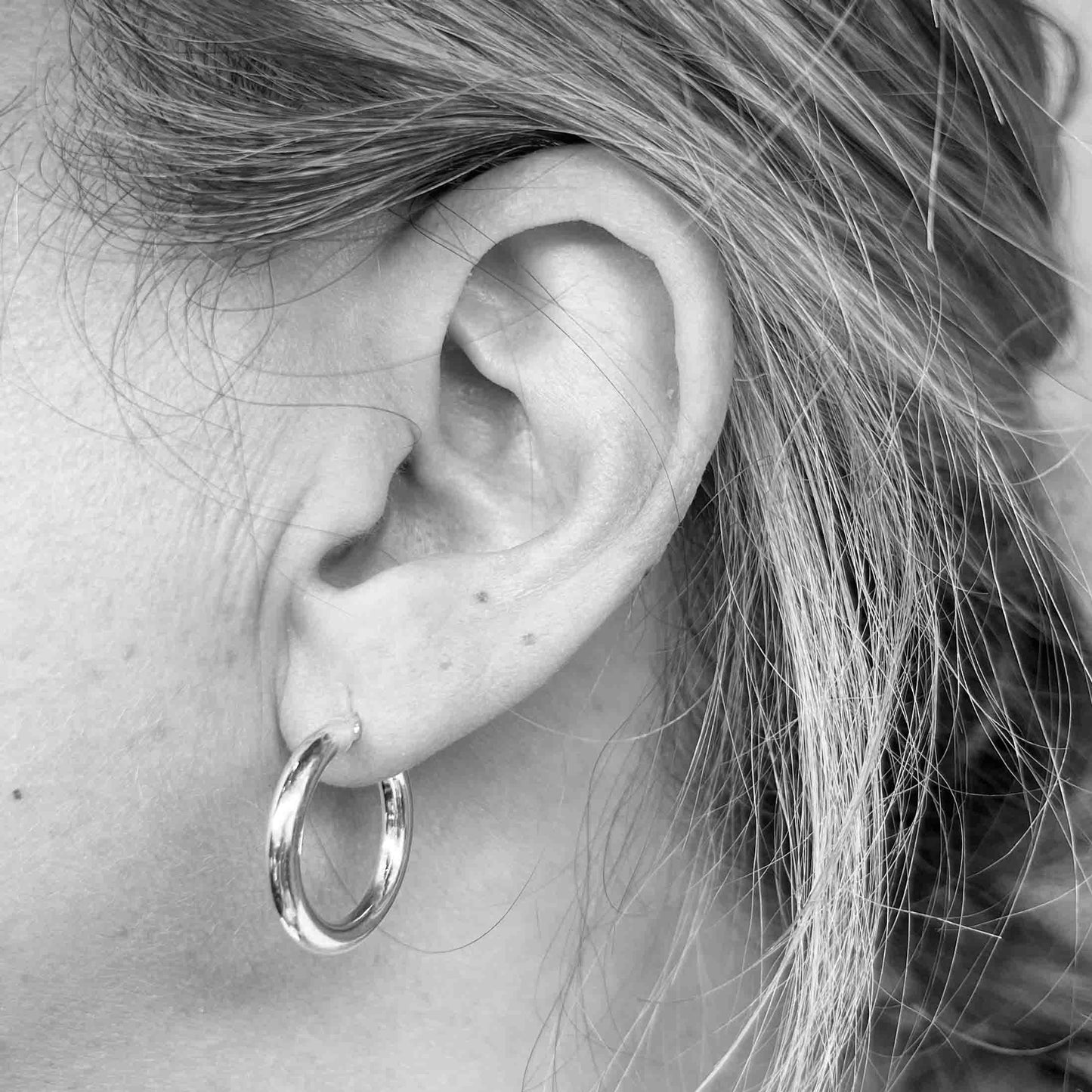 Silver Hoop Earrings 20mm