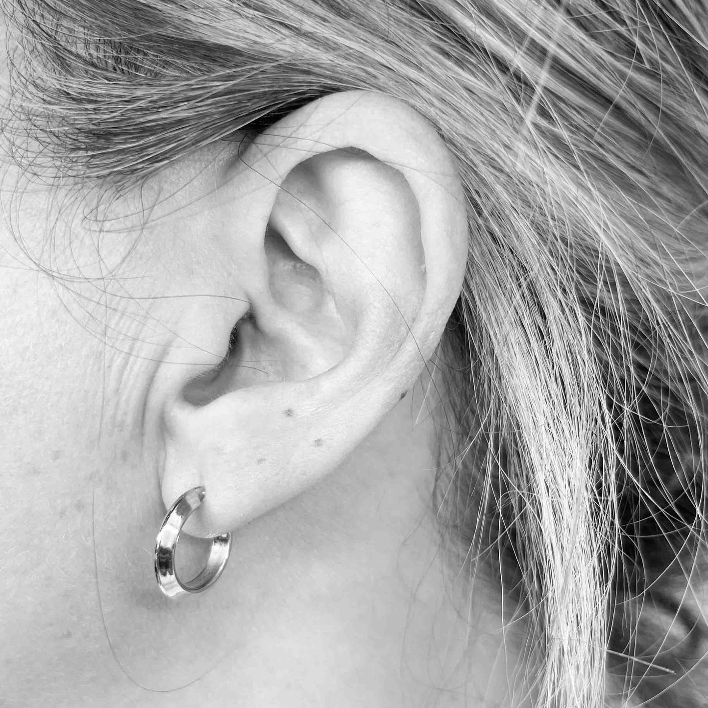 Silver Hoop Earrings 15mm