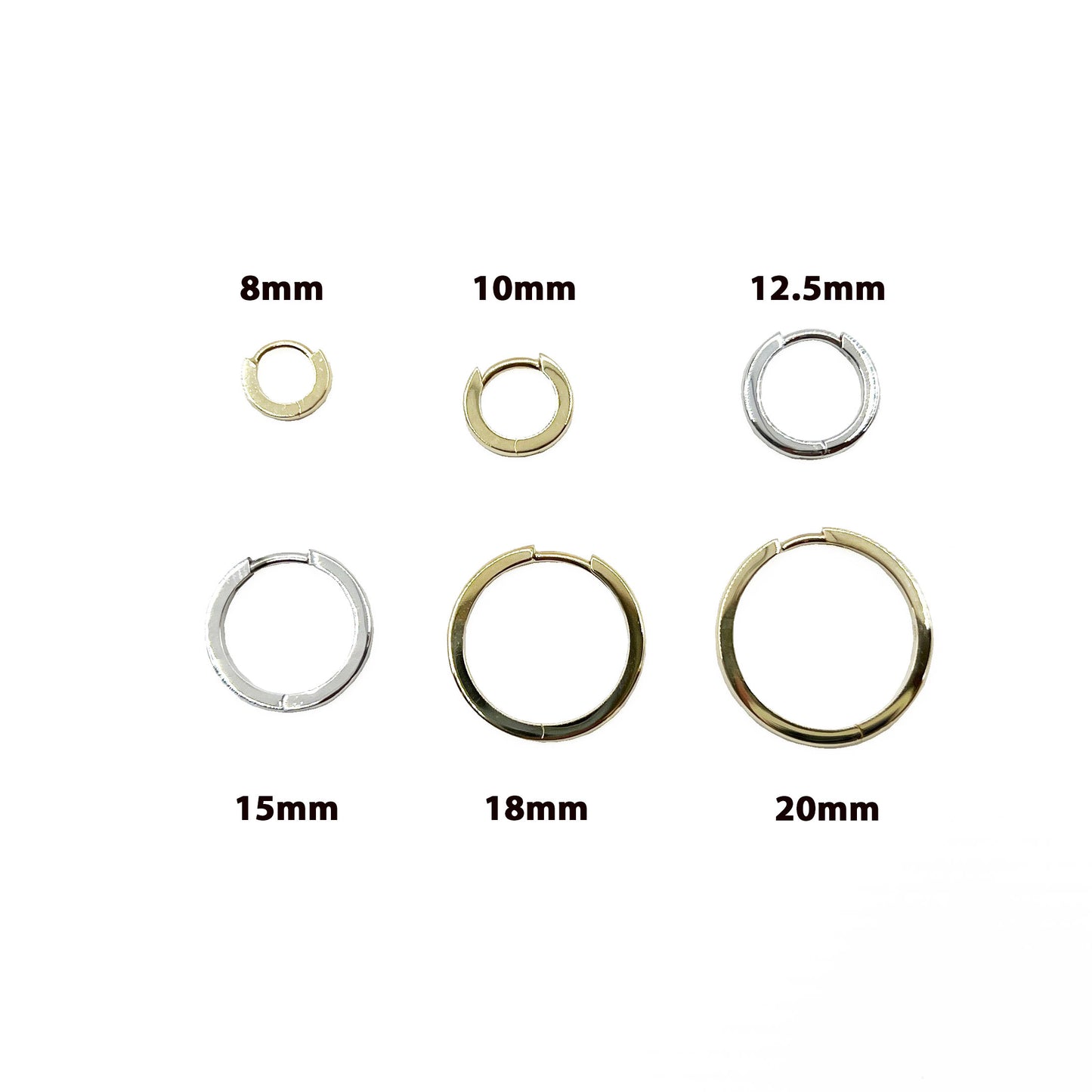 14ky Huggies Hoop Earrings 8mm