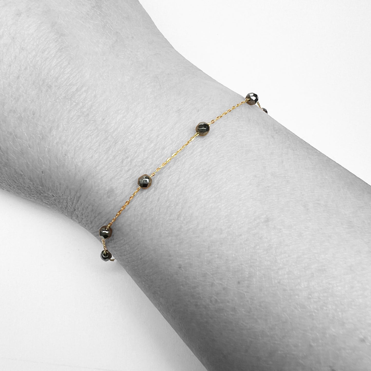 18ky Hematite Beads Bracelet