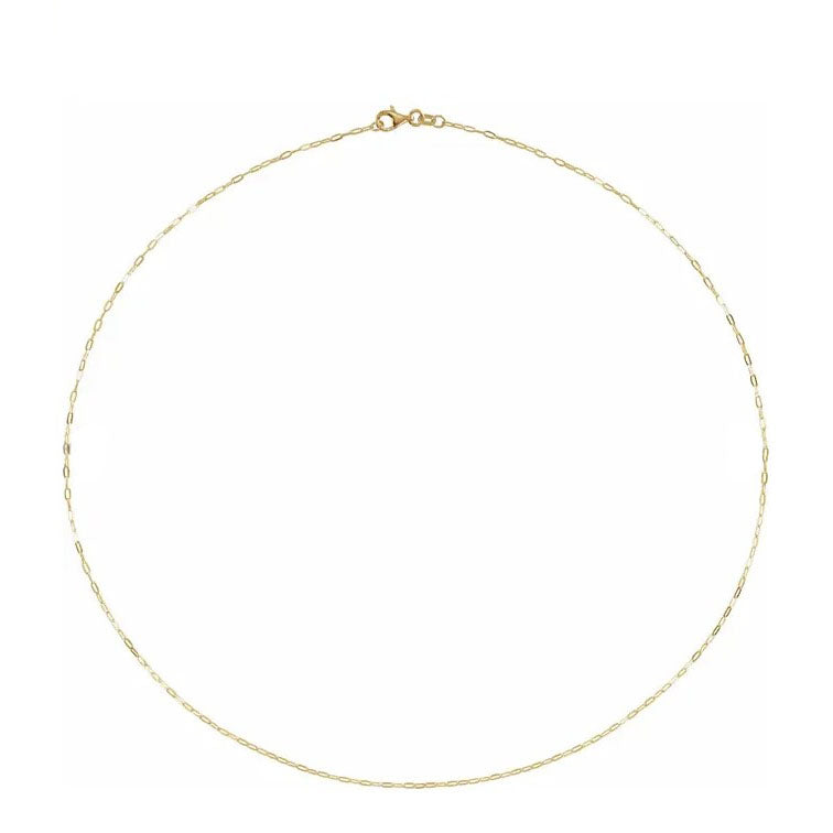 14ky Paper Clip Chain 18"