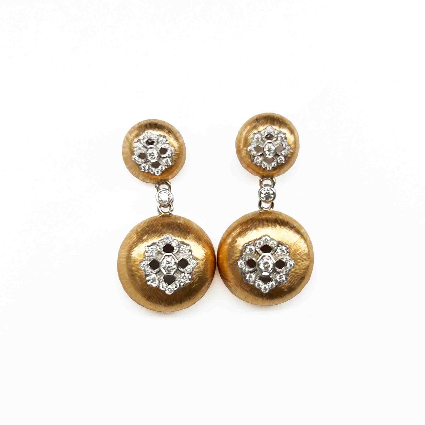 18kr Domed Dangle Earrings