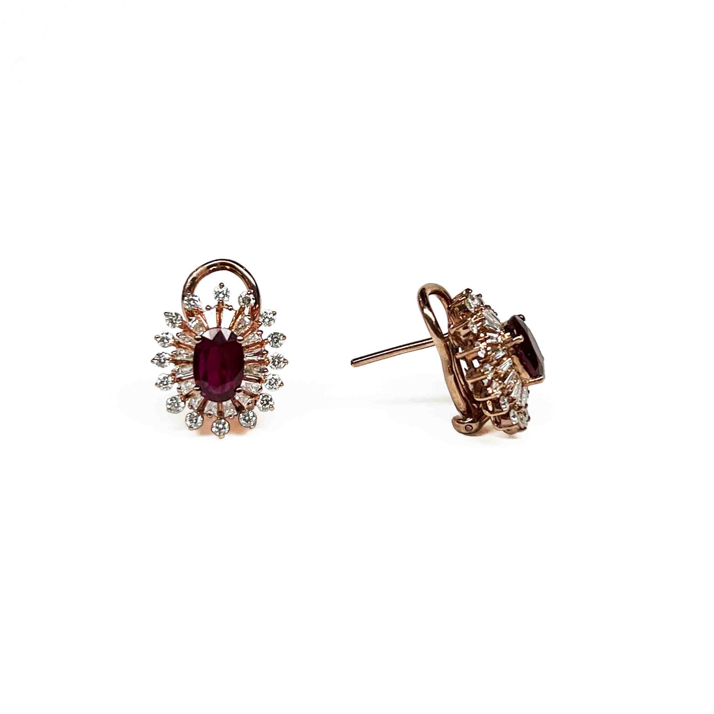 18kr Ruby & Diamond Earrings