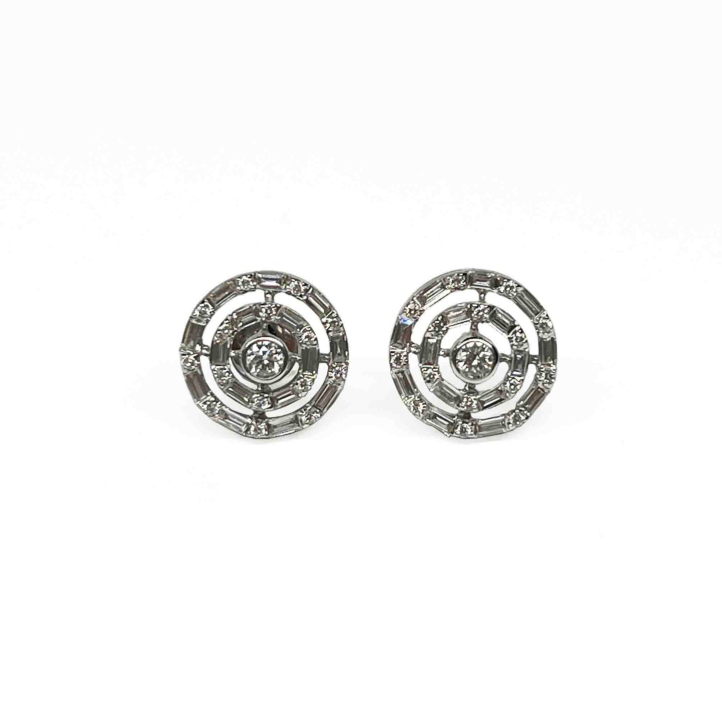18kw diamond target earrings