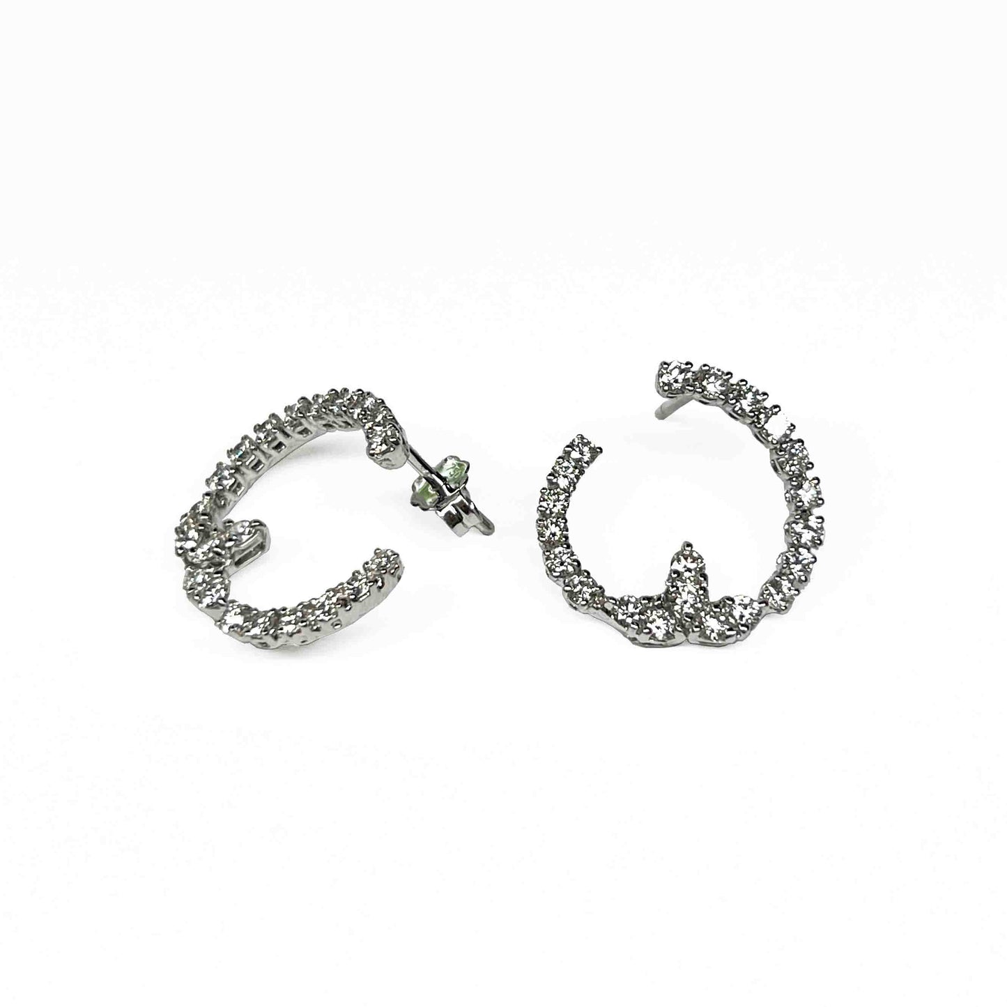18kw Diamond Circle Earrings