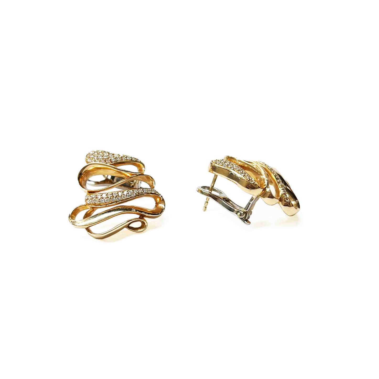 18kr Diamond Swirl Earrings