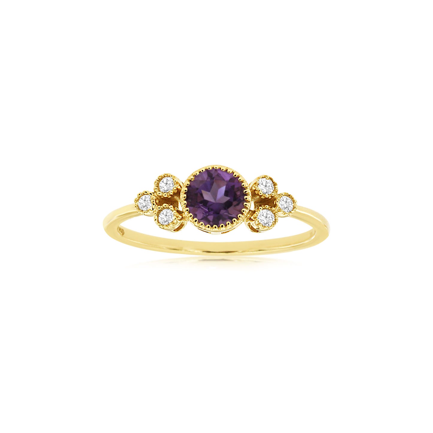 14ky Amethyst and Diamond Ring