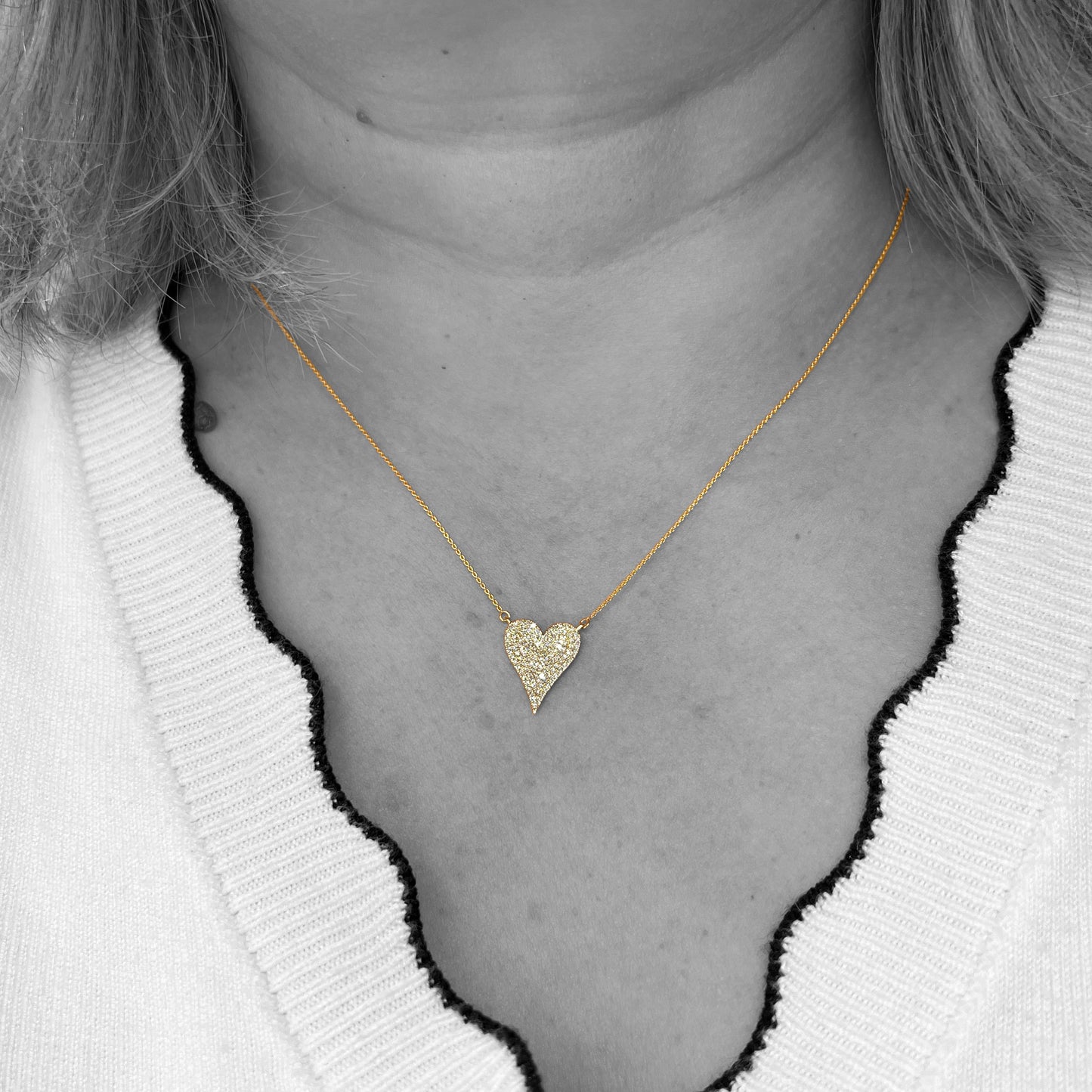 14ky Diamond Heart Pendant
