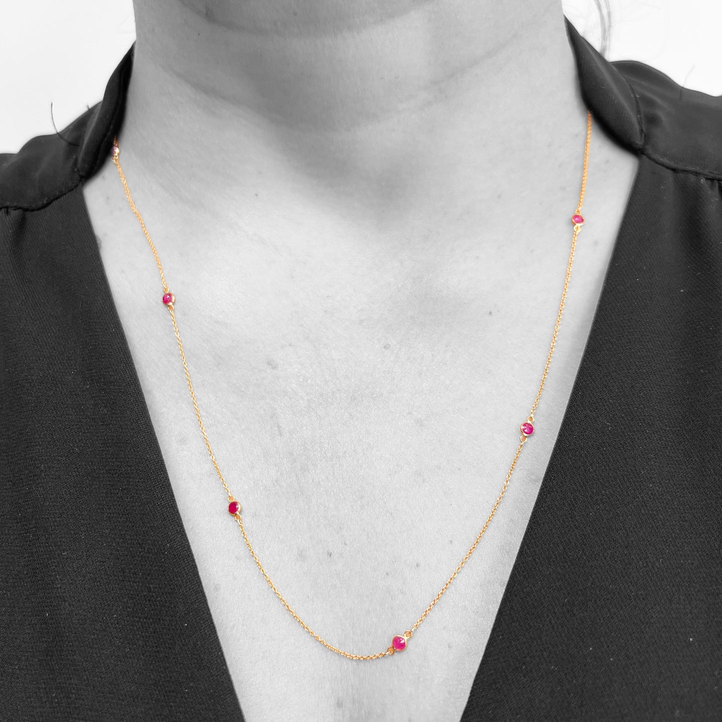 14ky Ruby Station Necklace