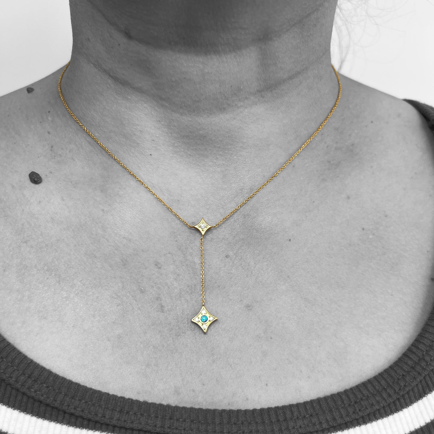 18ky Opal and Diamond Lariat Necklace