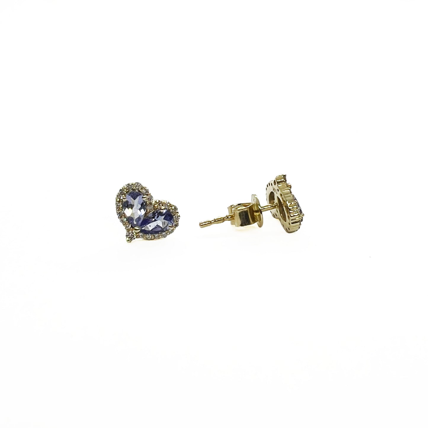 14kw Tanzanite Heart Earrings