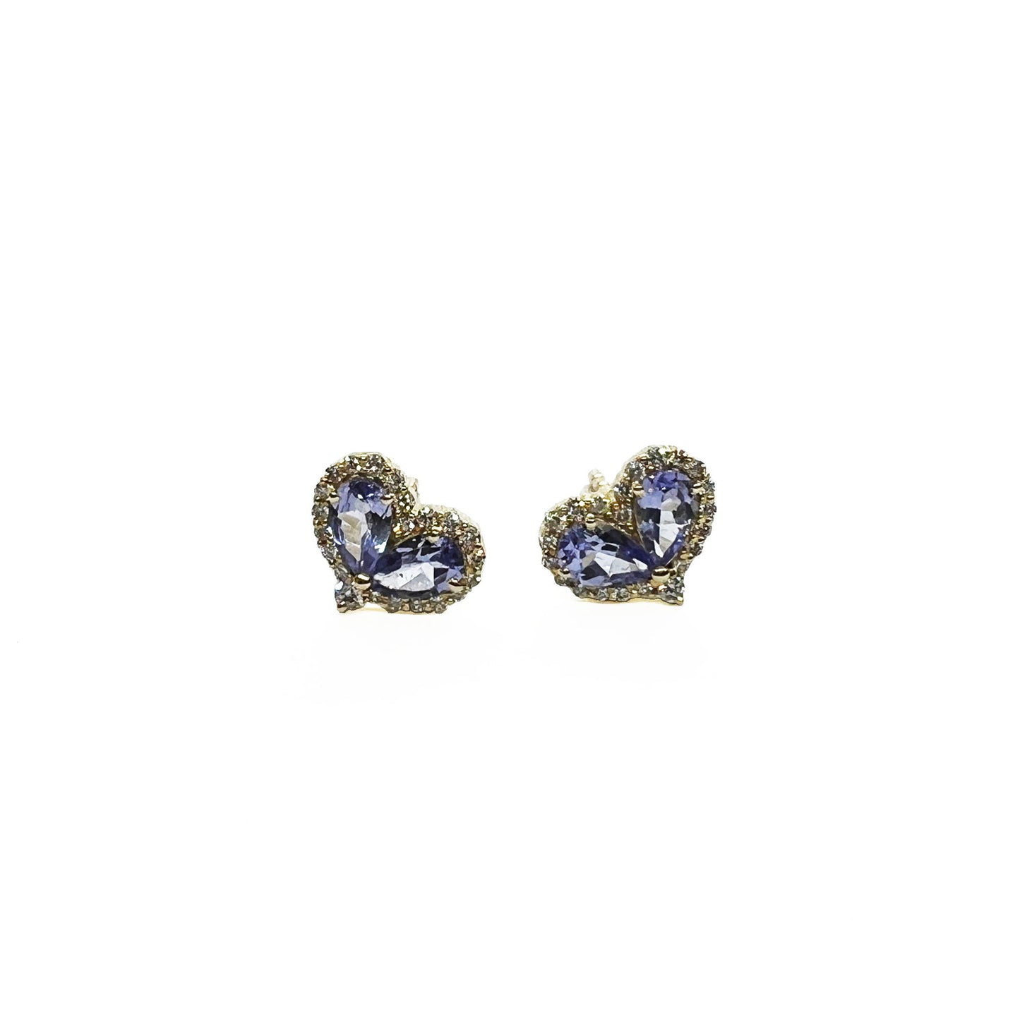 14kw Tanzanite Heart Earrings