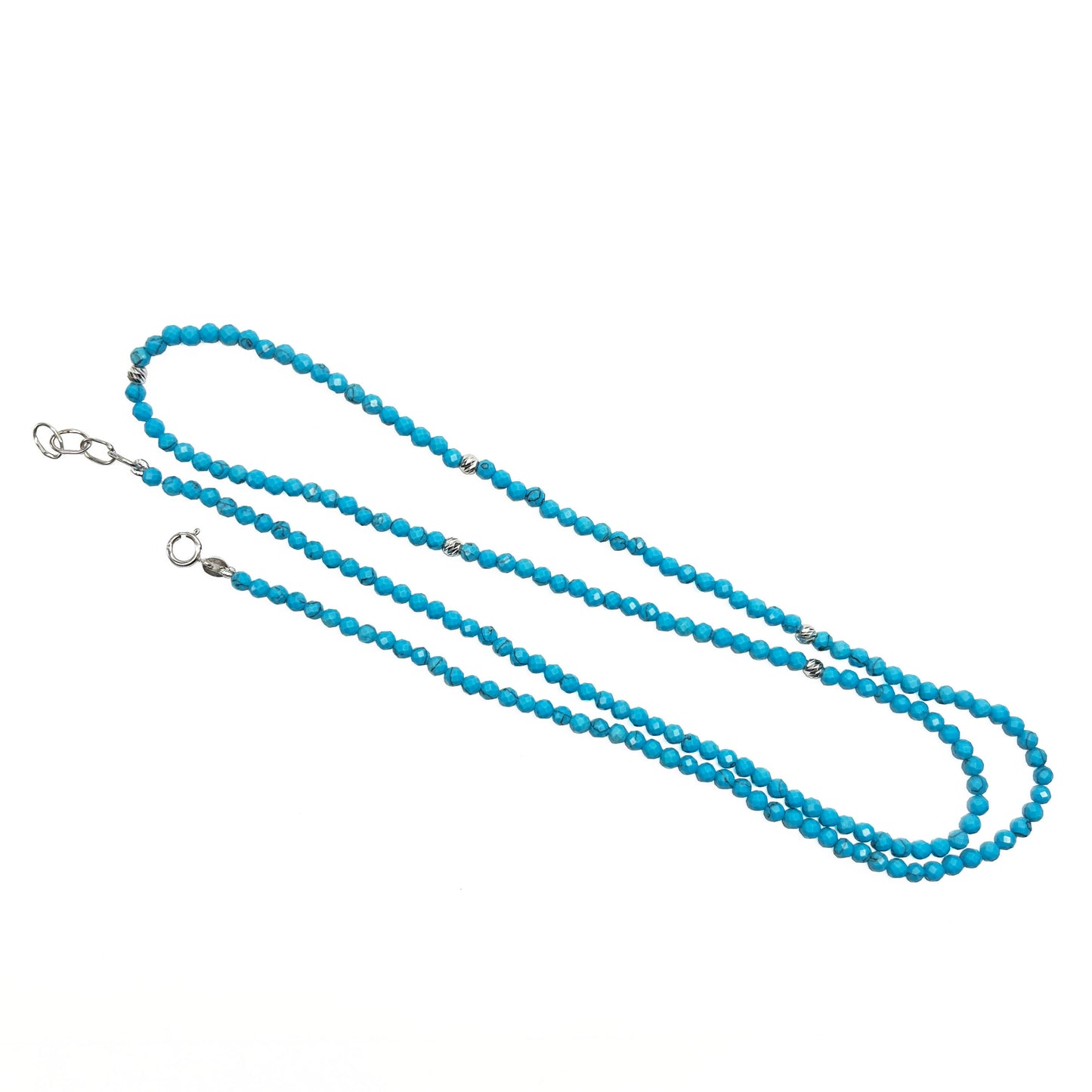 Turquoise Beads Necklace 24"