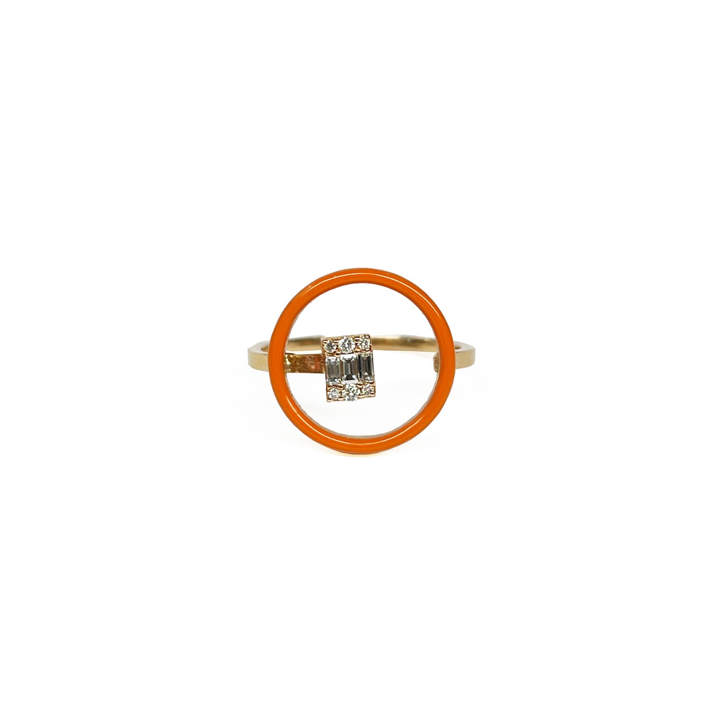 18kr Orange Enamel Ring