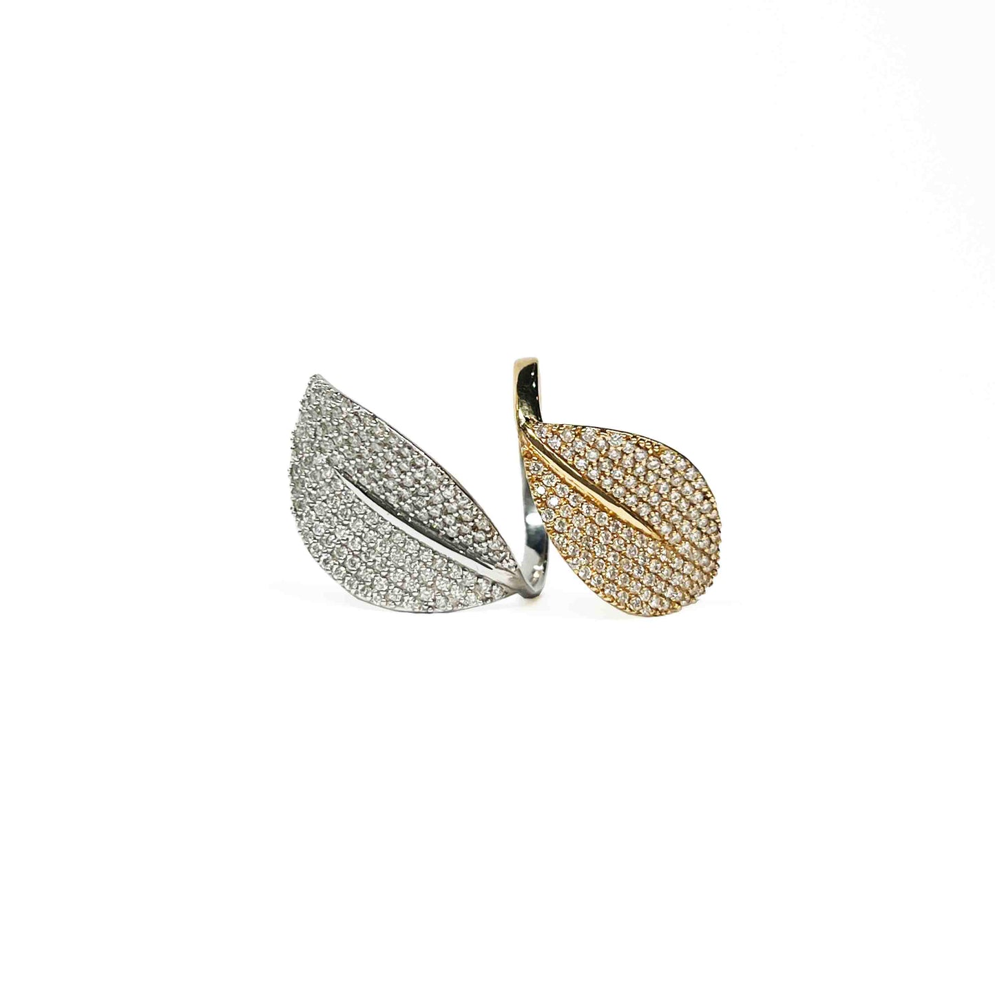 18ktt Diamond Leaves Ring