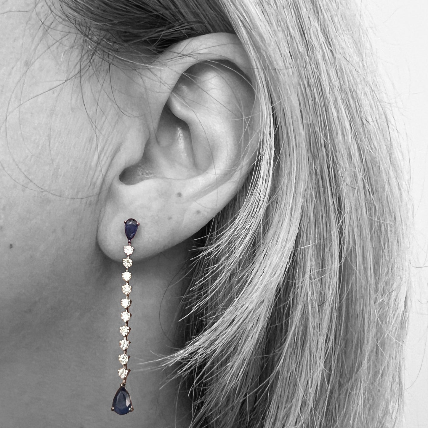 14kw Sapphire and Diamond Earrings