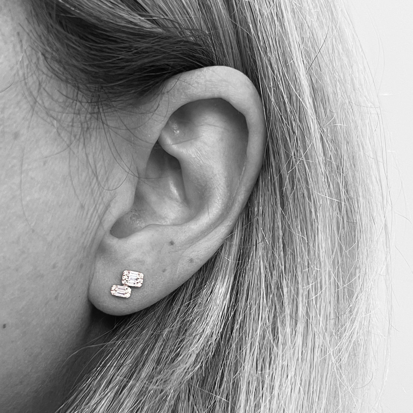 14kw Diamond Cluster Earrings