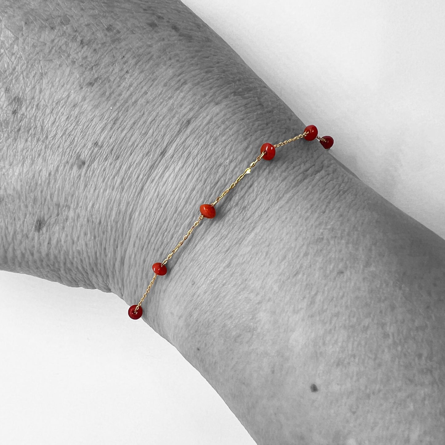 18ky Coral Beads Bracelet