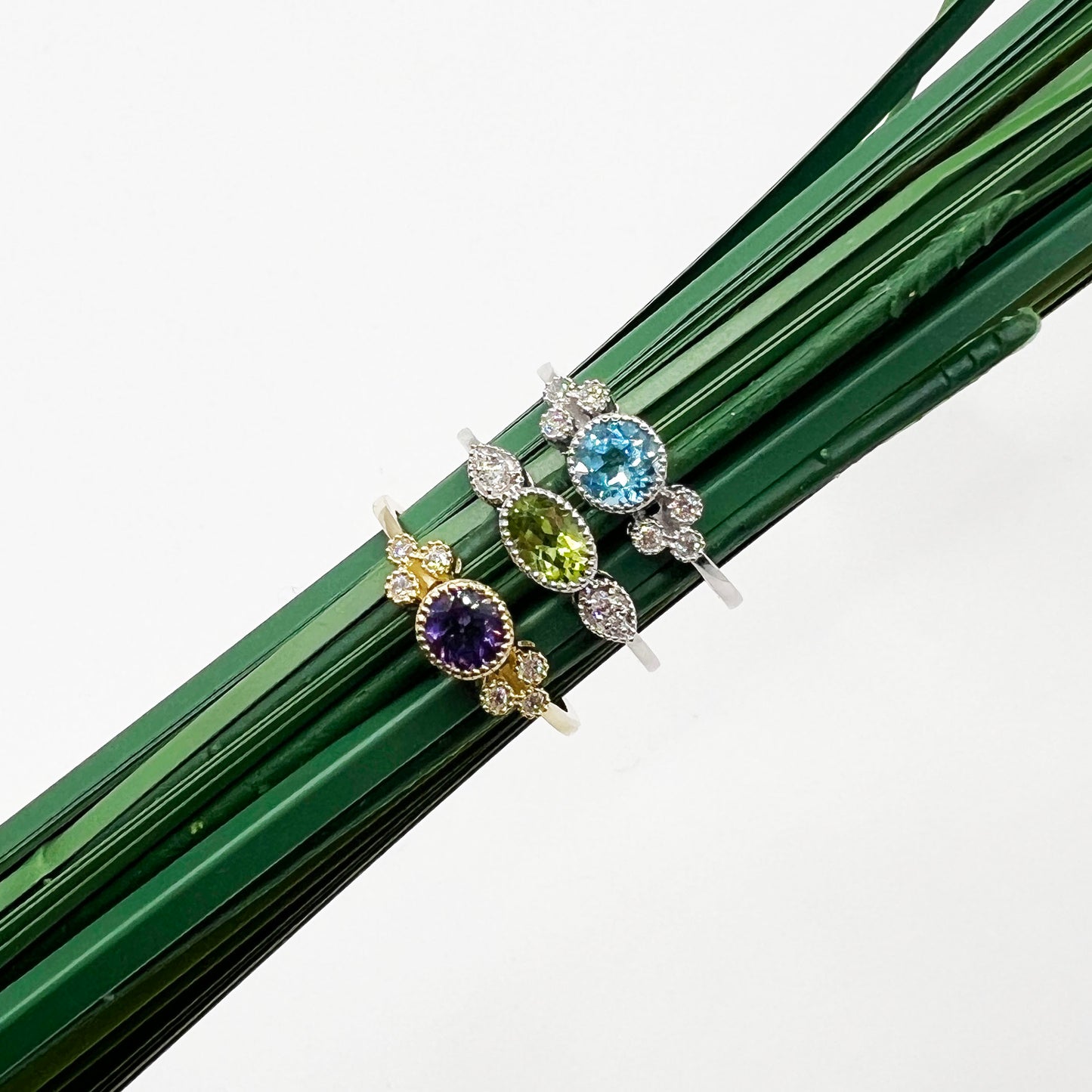 14kw Peridot and Diamond Ring