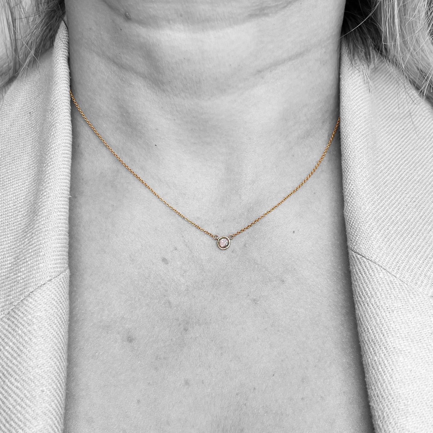 14ky sliced diamond necklace