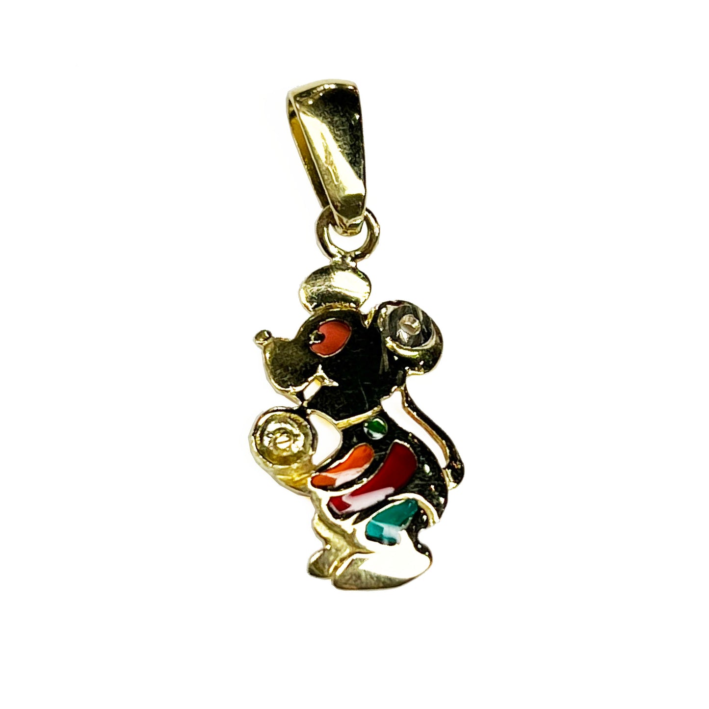 18k Mouse Charm Pendant