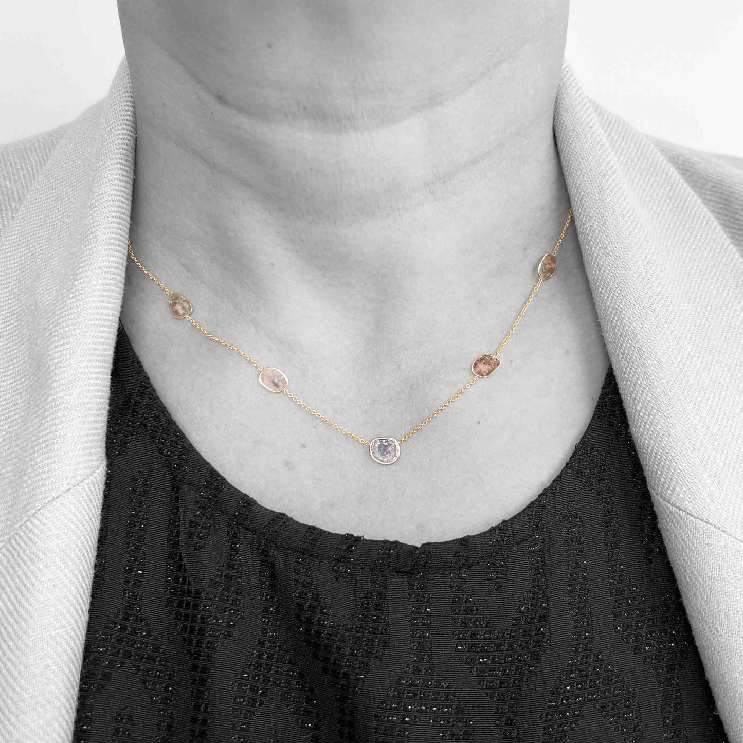 14ky Diamond Slices Necklace