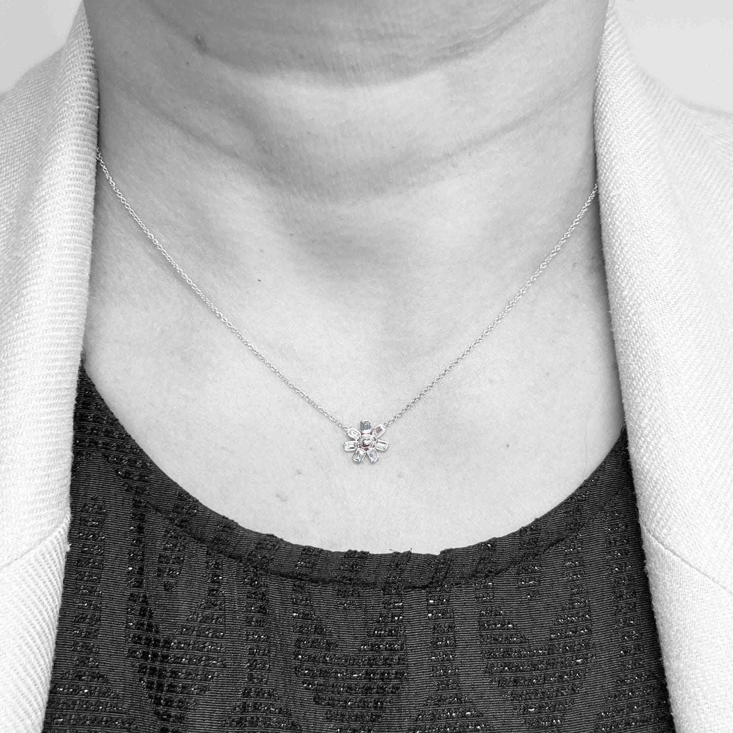 14kw Flower Diamond Necklace