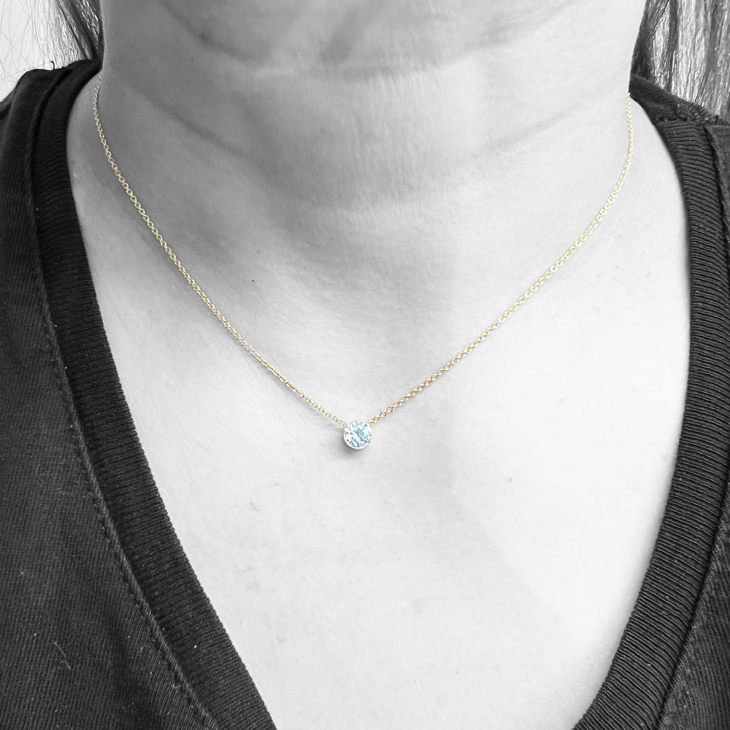 14ky Solitaire Diamond Necklace 0.50ct