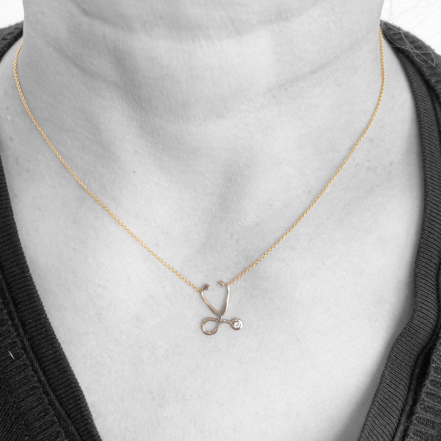 14ky Stethoscope Necklace