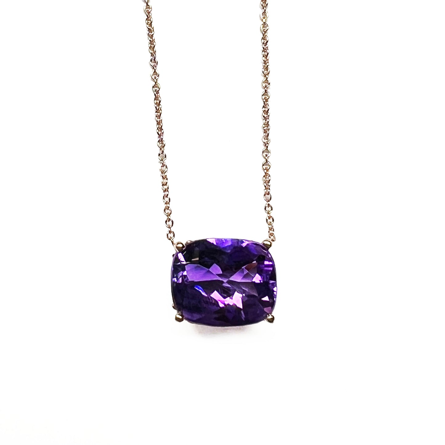 14kr Fleur De Lis Amethyst Necklace