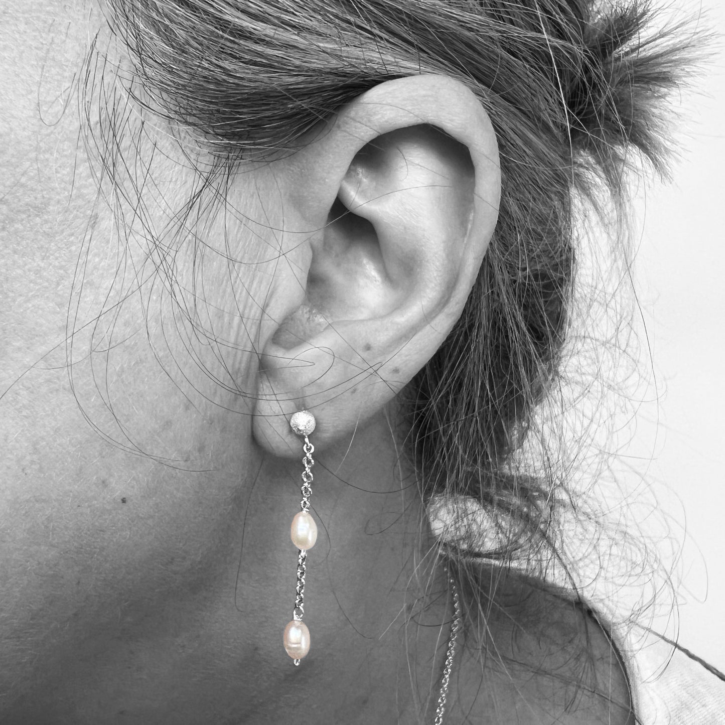 Silver Pearl Earrings