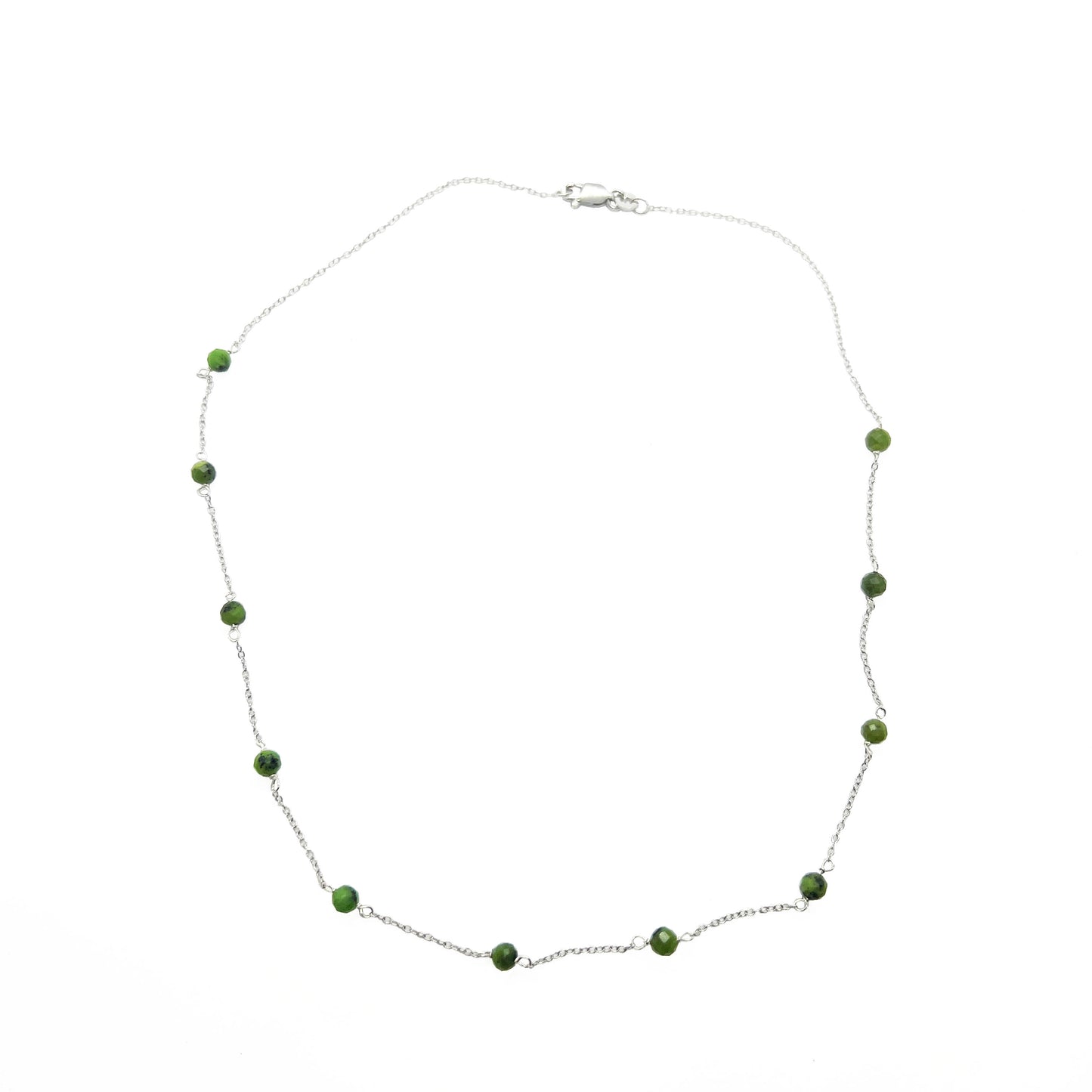 Silver Jade Beads Necklace