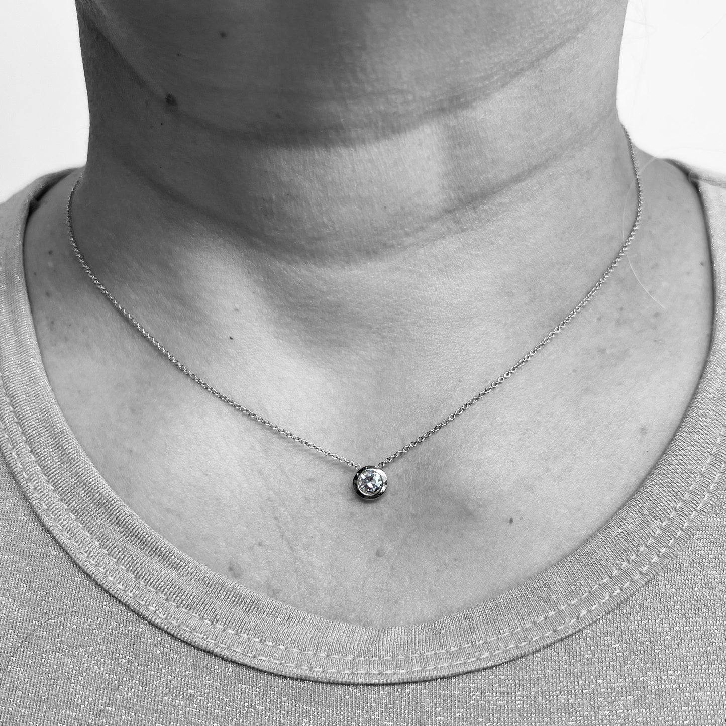 14kw Solitaire Diamond Necklace 0.50ct