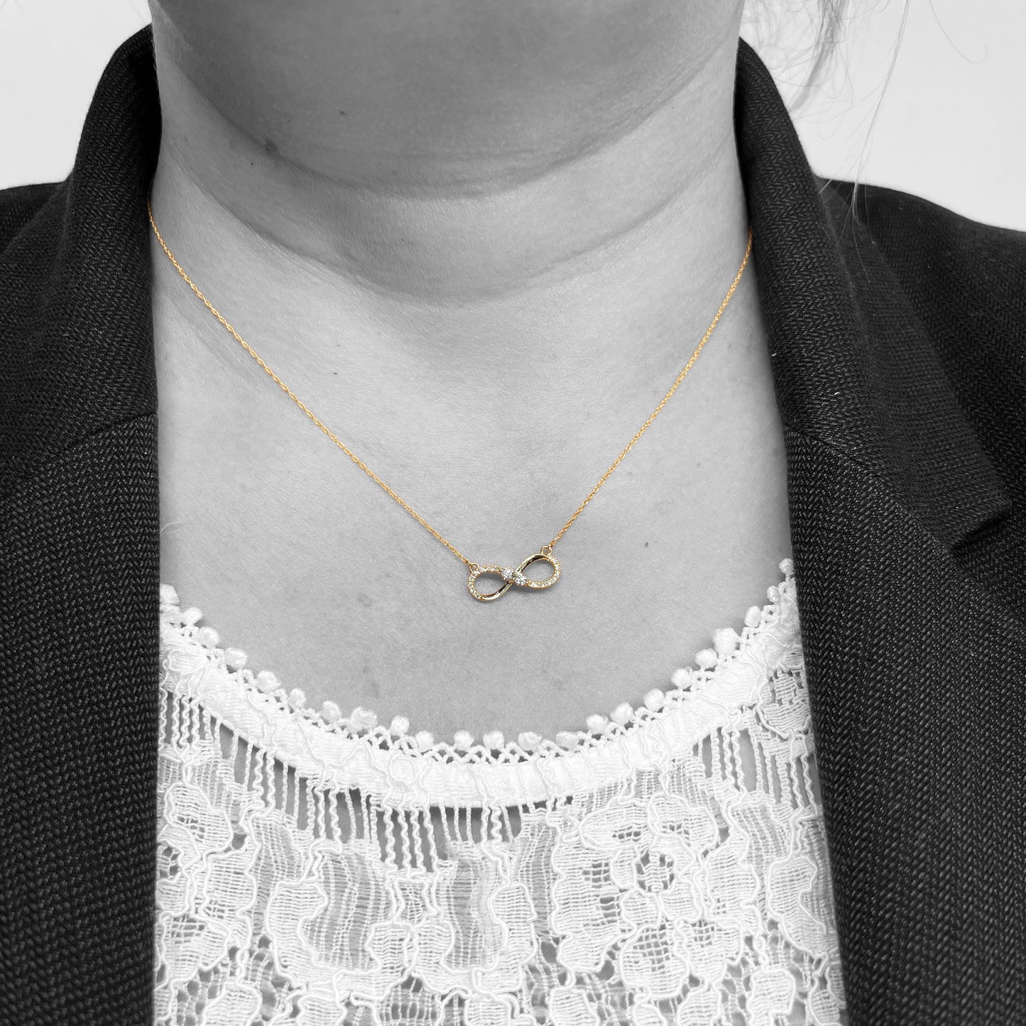 14ky Diamond Infinity Necklace