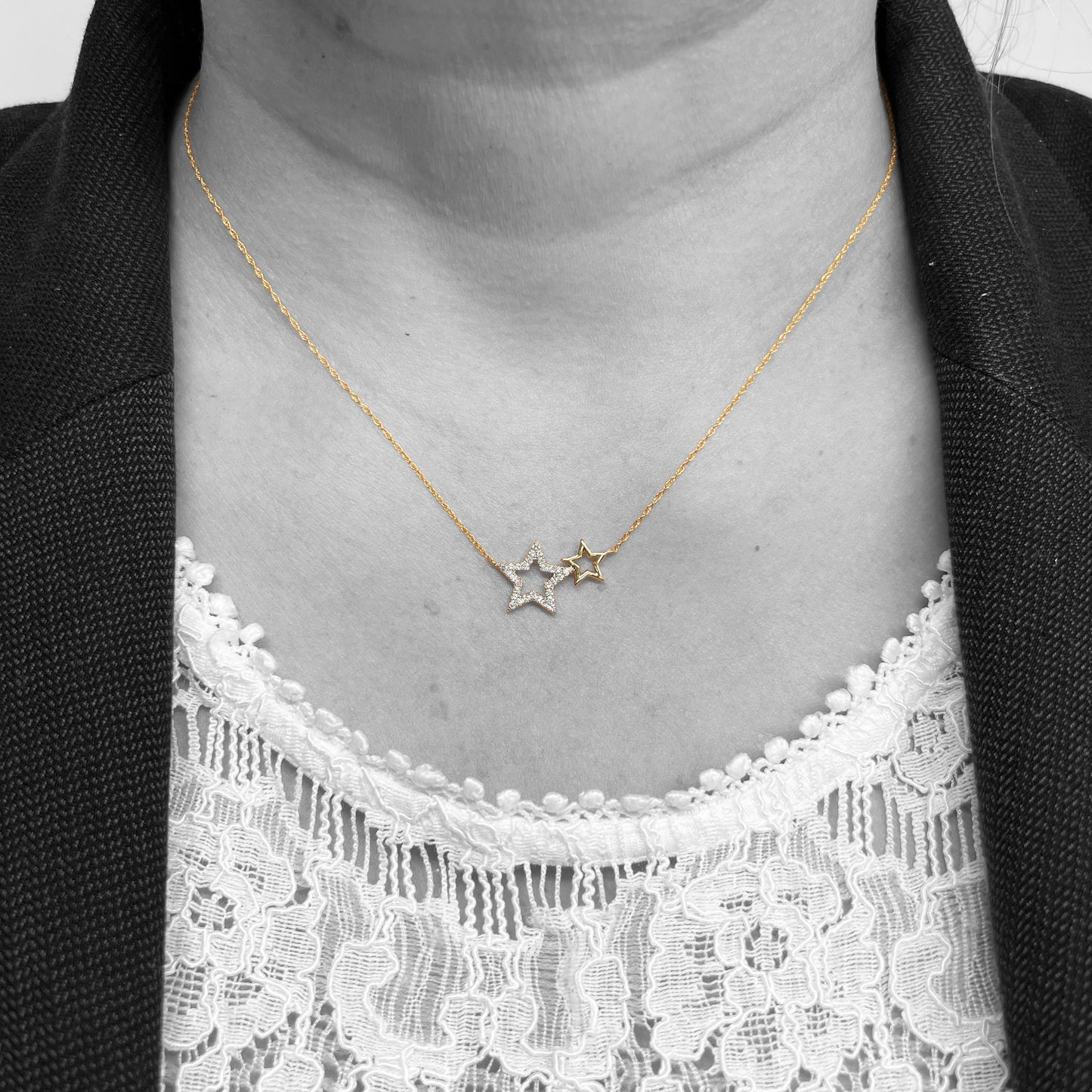 14ky Diamond Stars Necklace