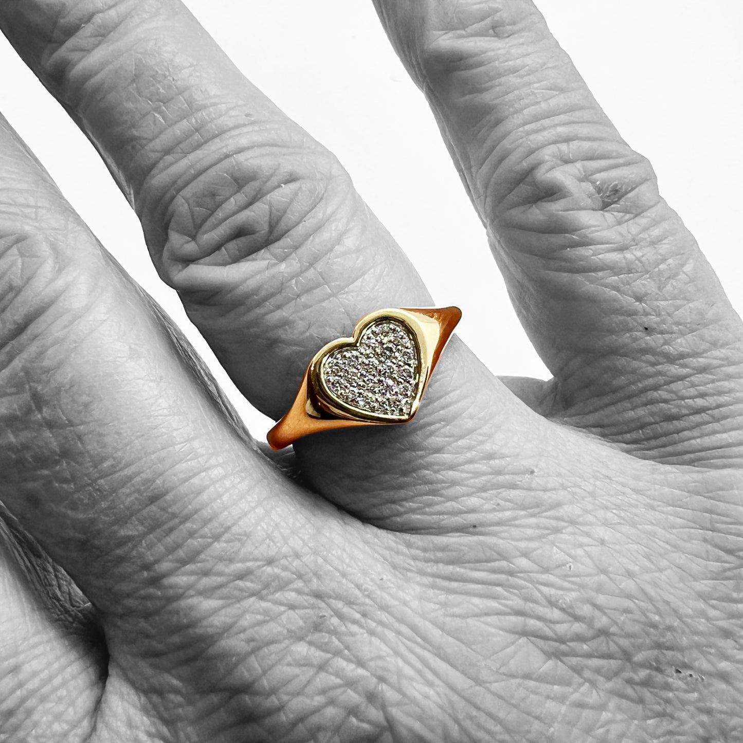 14ky Heart Diamond Ring