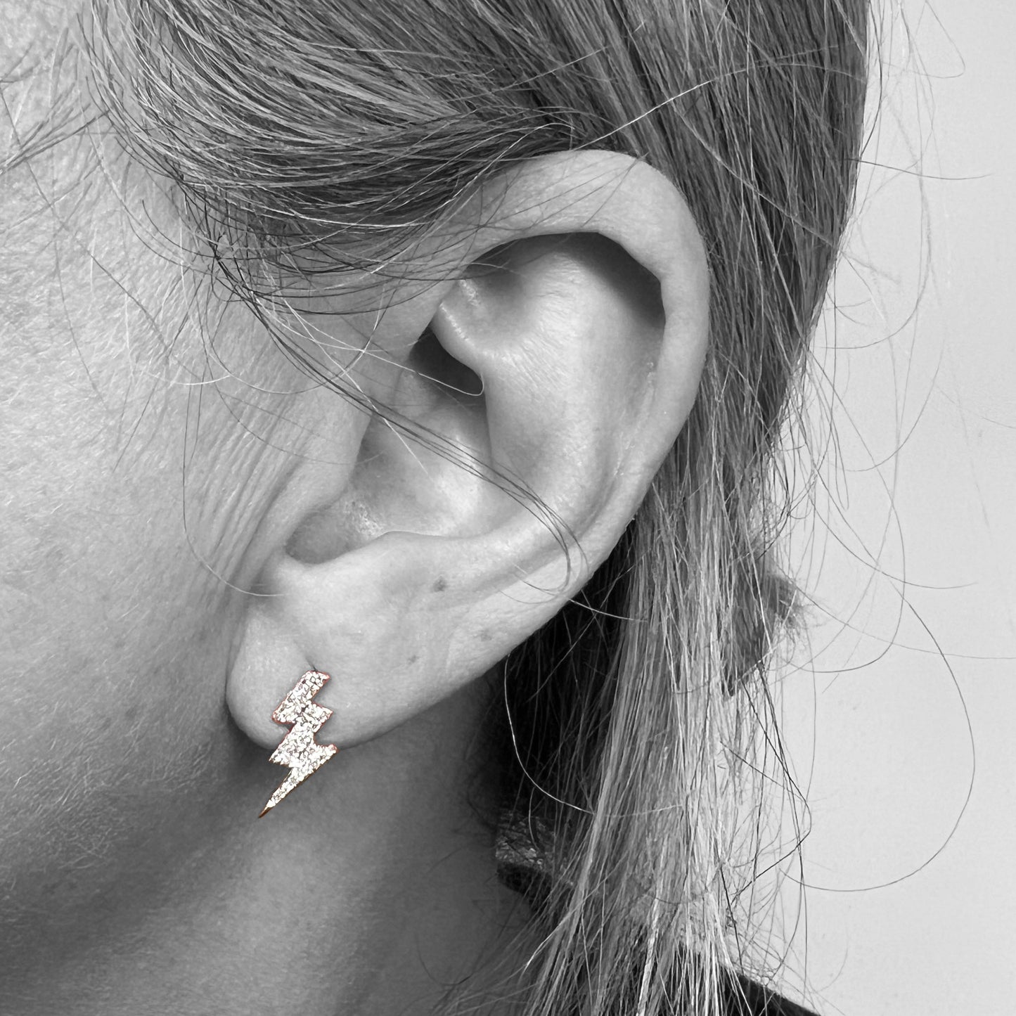 14ky Pave Diamond Lightning Earrings