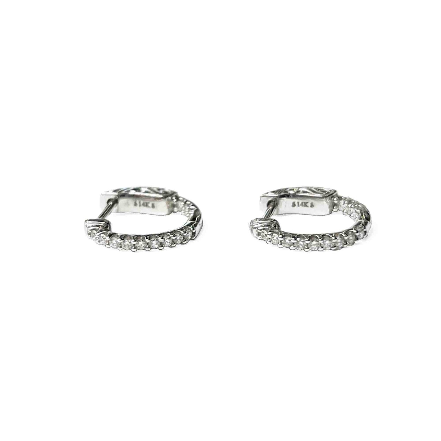 14kw Diamond Hoop Earrings