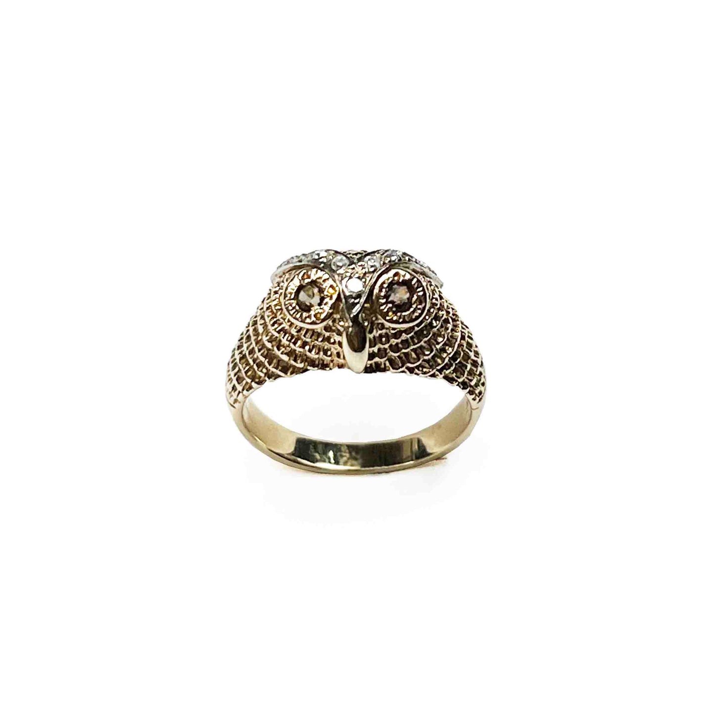 14ky Owl Diamond Ring