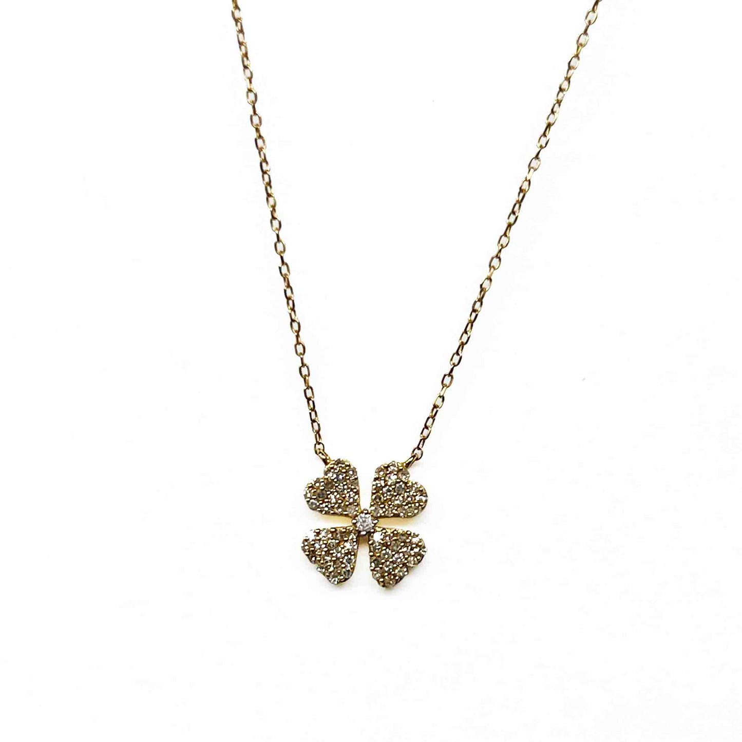 18ky Diamond Clover Pendant