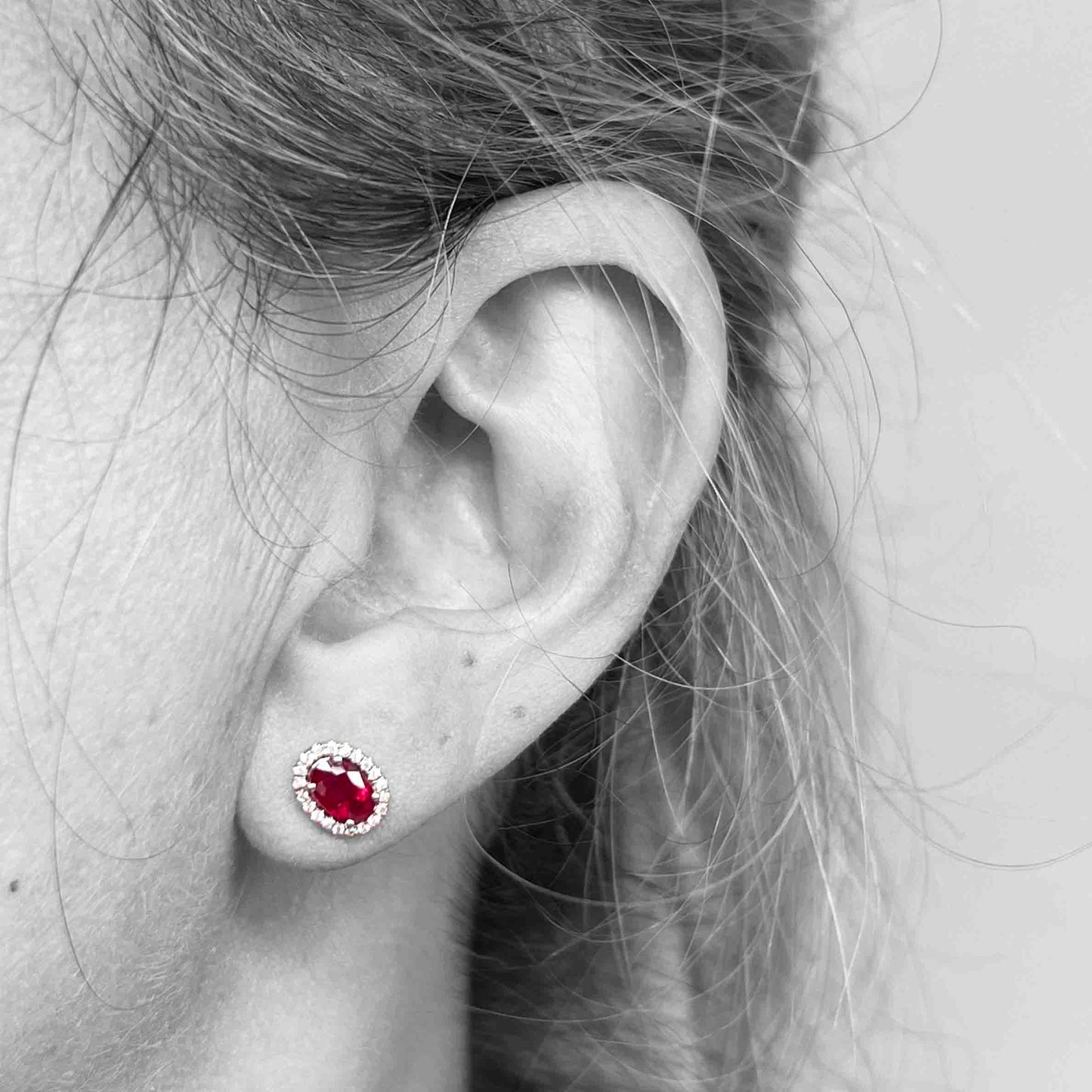 14kw Ruby & Diamond Earrings