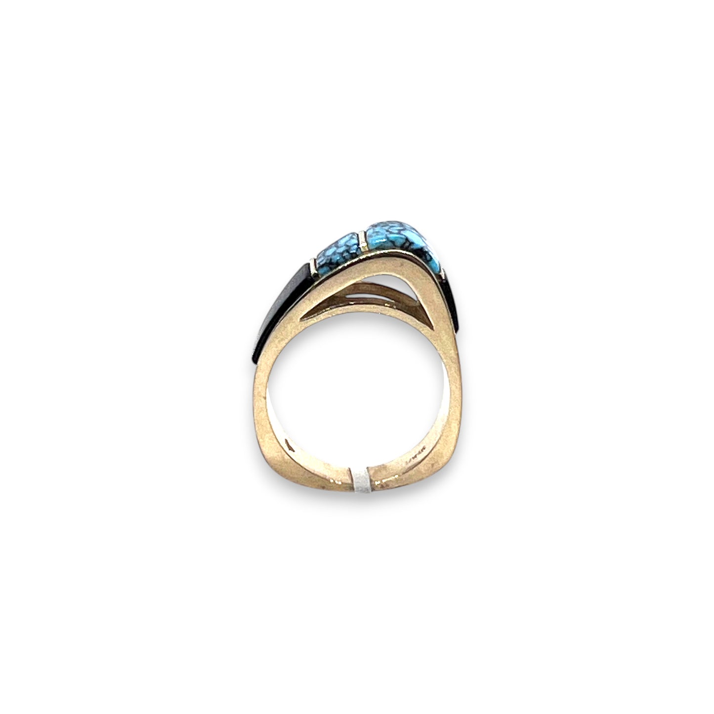 14ky Turquoise and Onyx Ring