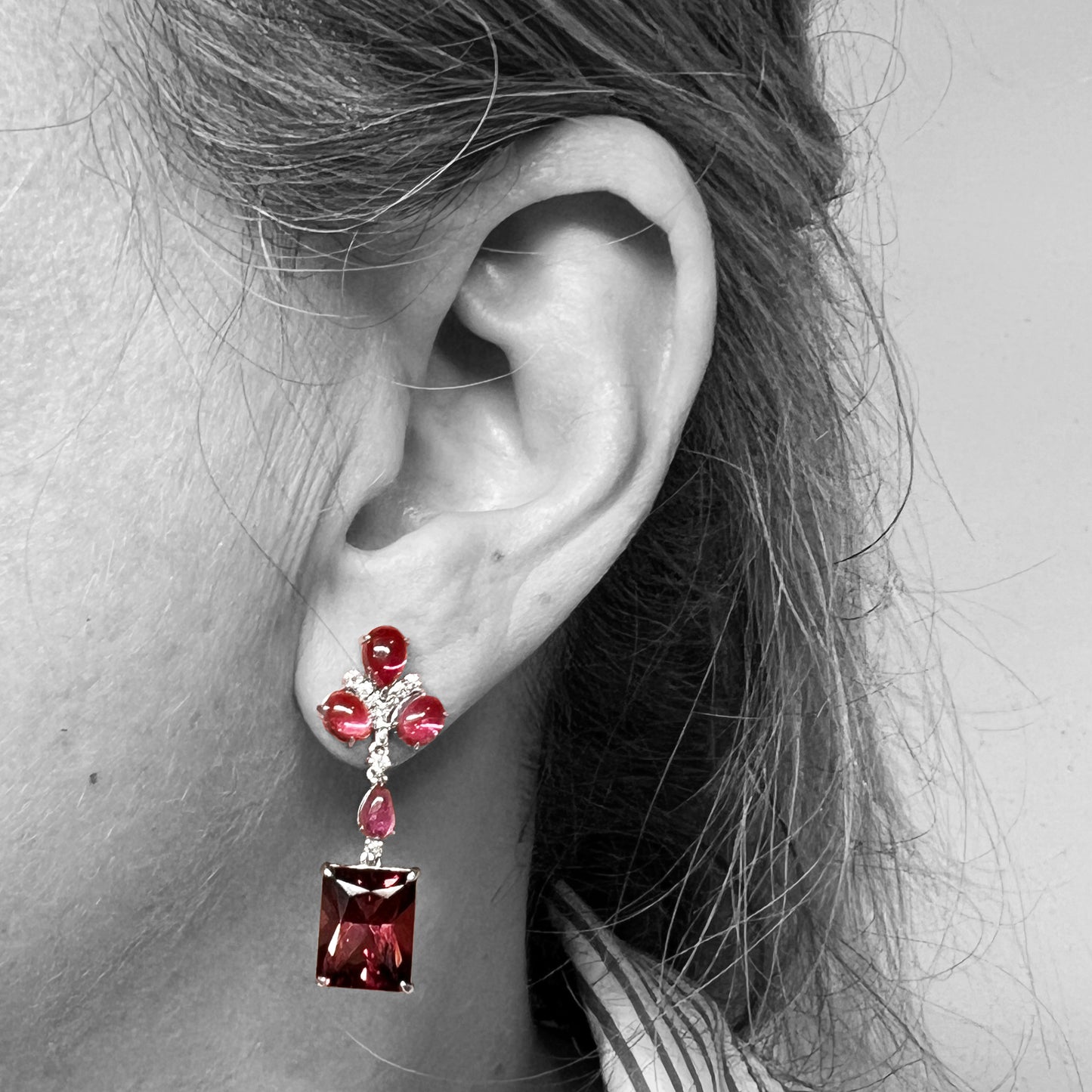 18kw Pink Tourmaline Earrings