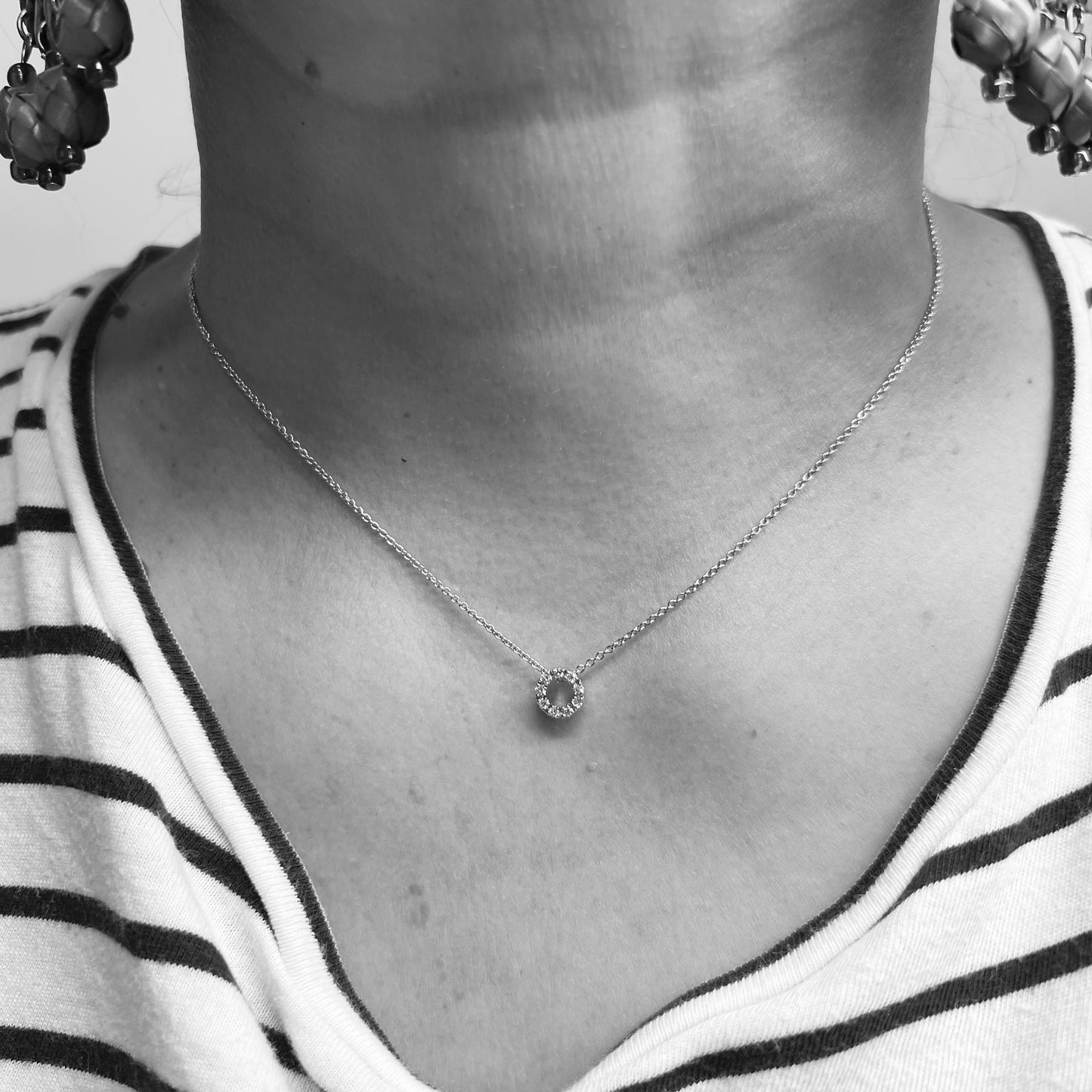 18kw Circle Diamond Necklace