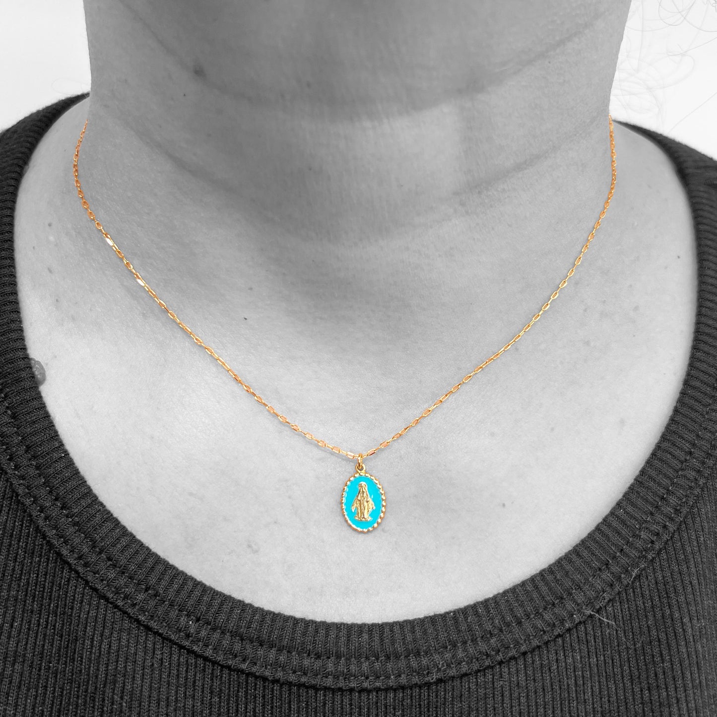 18ky Blue Enamel Medal