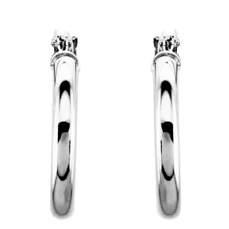 14K Gold Tube Hoop Earrings 2mm