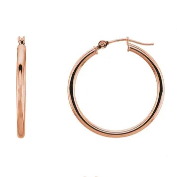 14K Gold Tube Hoop Earrings - eklektic jewelry studio