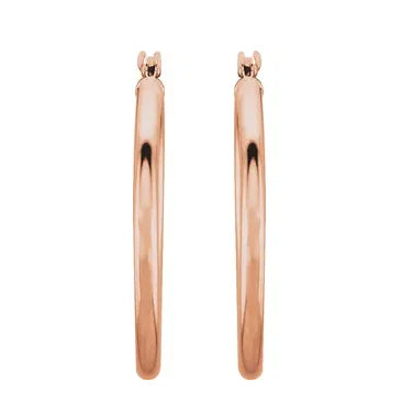 14K Gold Tube Hoop Earrings - eklektic jewelry studio