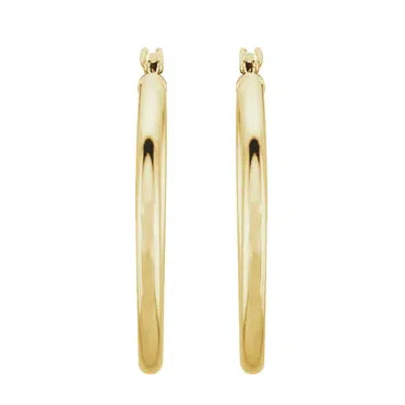 14K Gold Tube Hoop Earrings - eklektic jewelry studio